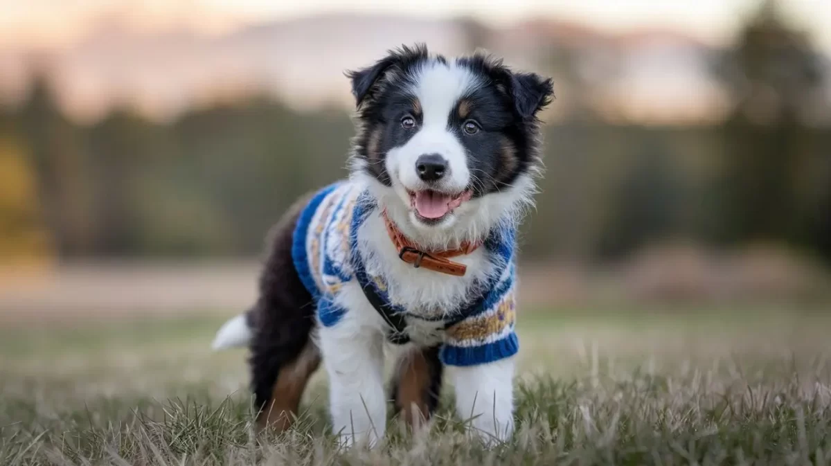 Filhote de cachorro recebendo cuidados e produtos para pets.