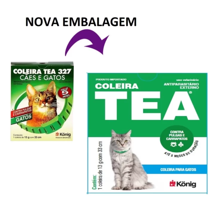 Coleira Antipulgas Konig TEA 327 na embalagem