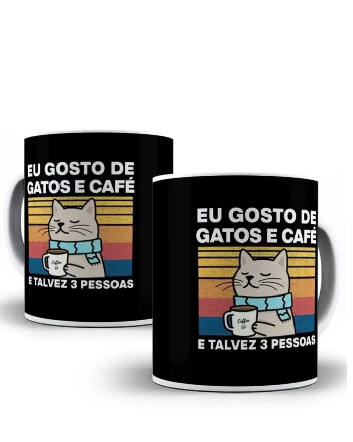 Caneca personalizada para amantes de gatos e café