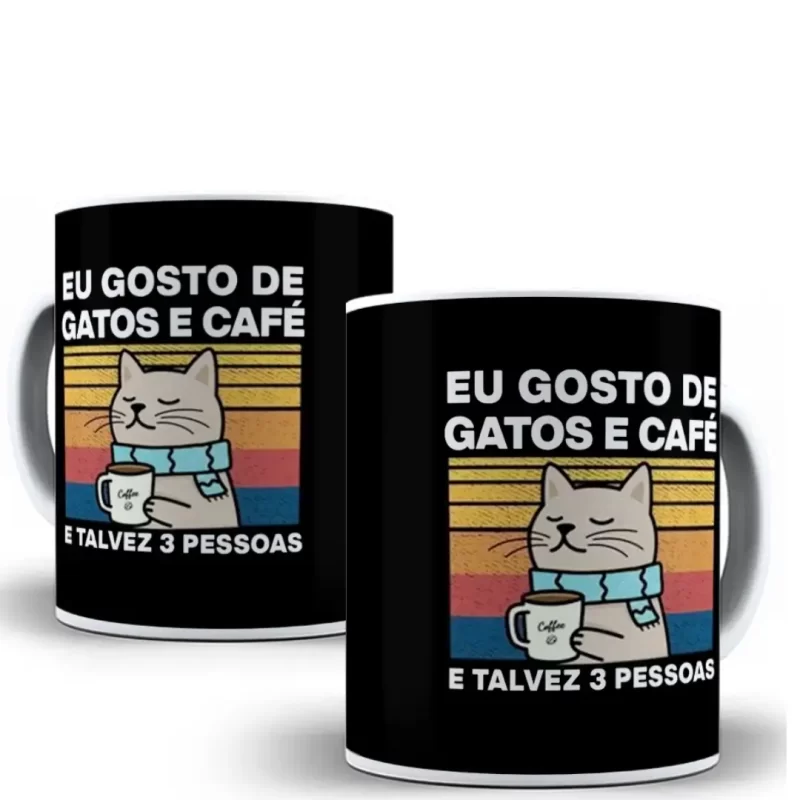 Caneca personalizada para amantes de gatos e café