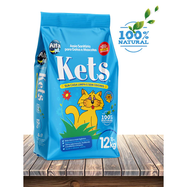 Alfa Pet Areia Sanitária Kets Azul Para Gatos 12kg