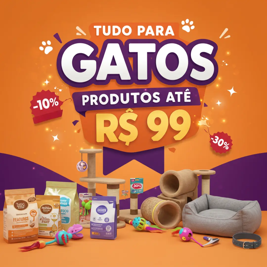 Produtos e serviços para pets - Acessórios e cuidados para gatos até R$99