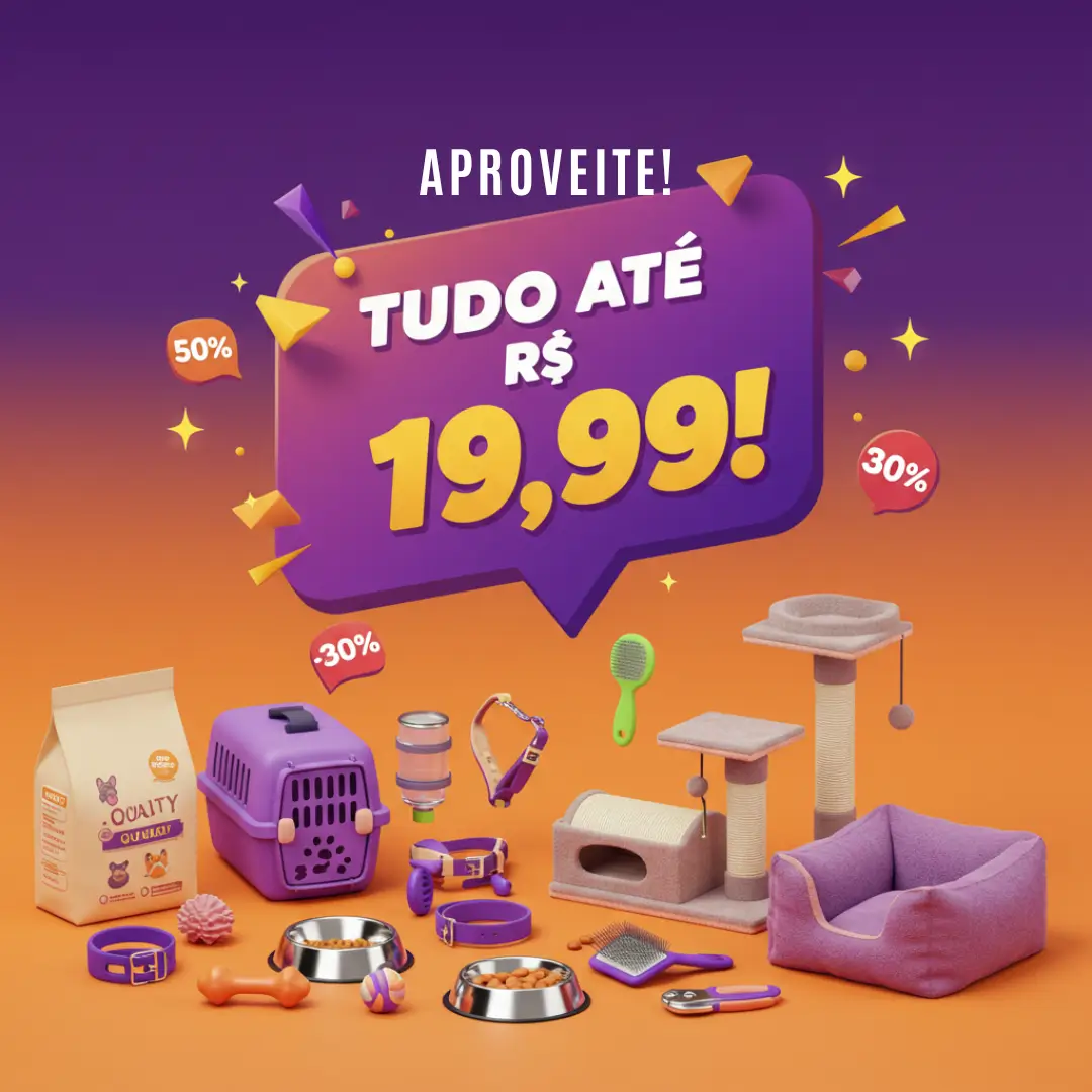 Produtos e serviços para pets - Itens essenciais por até R$19,99