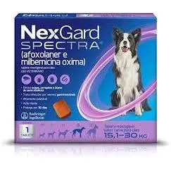 Antipulgas e Carrapatos Nexgard Spectra 15 a 30kg - Proteção Mensal Para Cães