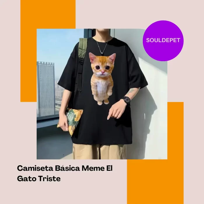 Camiseta Estampa de Gato
