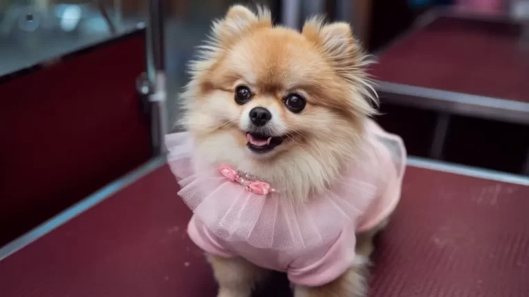 lulu da pomerânia Cachorro passeando com coleira elegante, foco em Sobre a Soul de Pet.