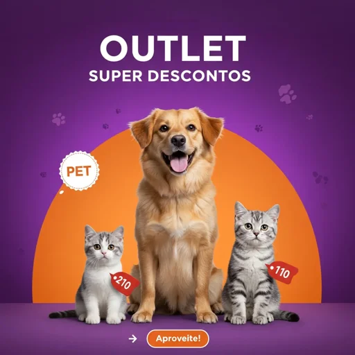Outlet com descontos em produtos PET em lojas de animais