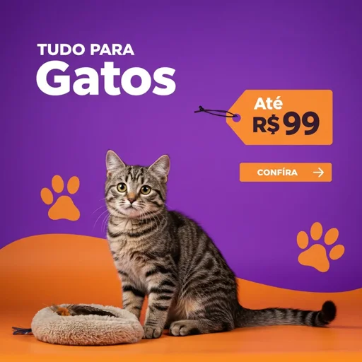 Lojas de animais com produtos para gatos com até R$99