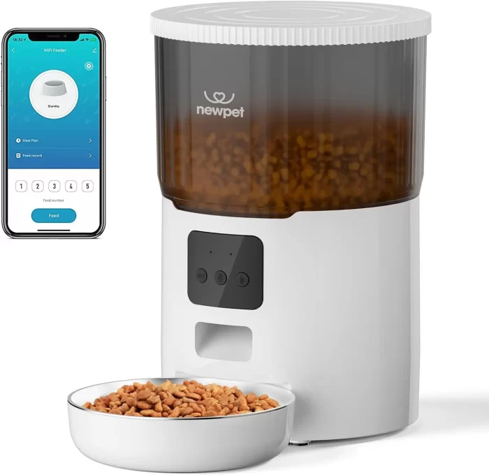 Alimentador automático inteligente 4L para pets com WiFi Tuya