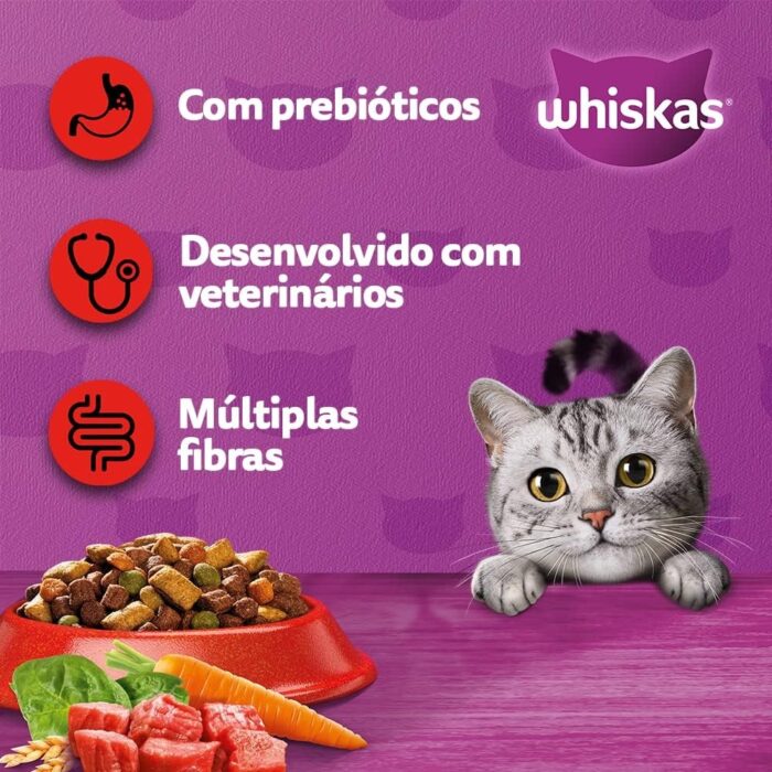 Ração para Gatos Adultos Whiskas 10,1kg – Nutrição Completa com Sabor Irresistível de Carne - Image 3