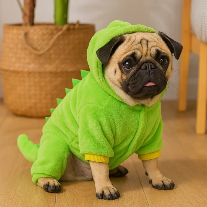 Roupinha para Cachorro – Fantasia de Dinossauro Moletom com Capuz para Inverno - Image 2
