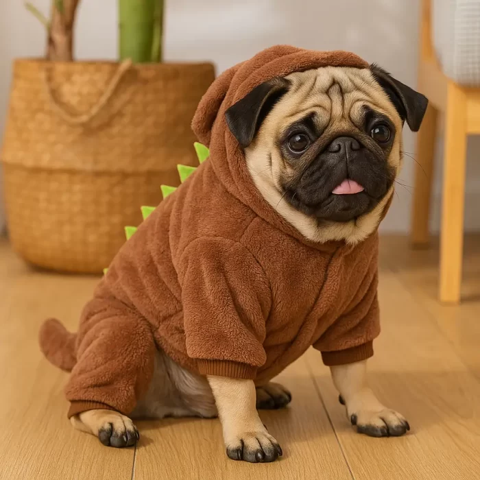 Roupinha para Cachorro – Fantasia de Dinossauro Moletom com Capuz para Inverno - Image 5