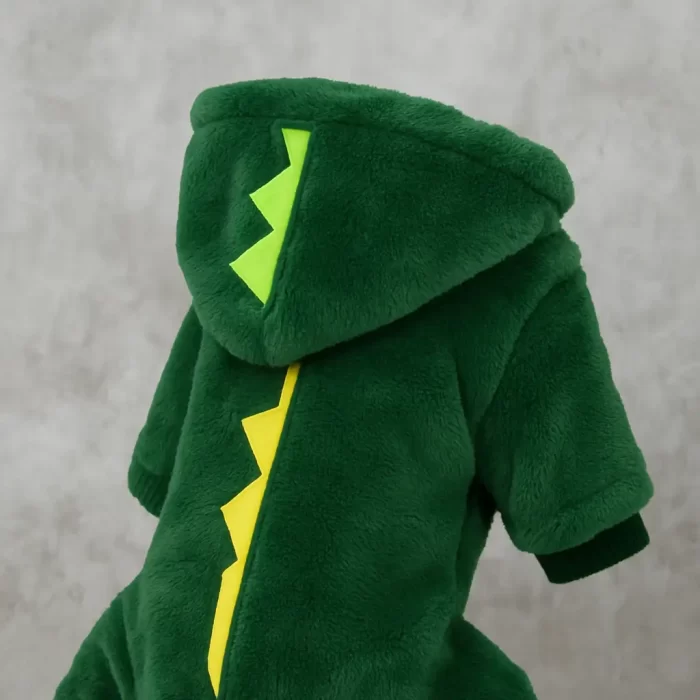 Roupinha para Cachorro – Fantasia de Dinossauro Moletom com Capuz para Inverno - Image 3